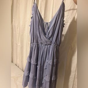 Blue dress with white polkadots